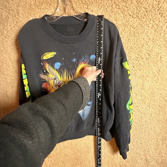Vtg 90’s SpaceJam Warner Brothers Sweatshirt Men Unisex Women Size L Black‎ - Picture 15 of 16